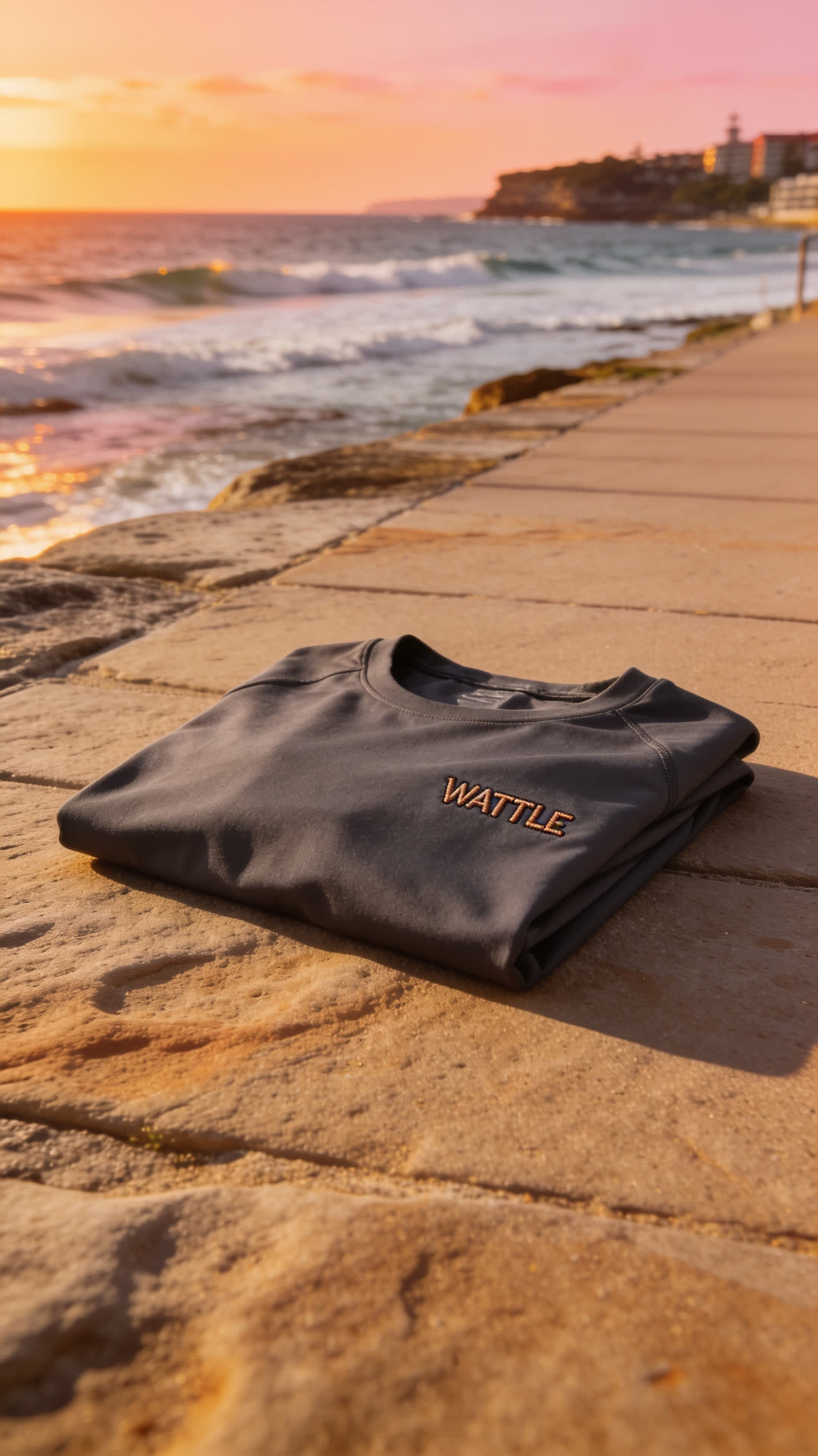 AI generated activewear still from a Wattle Reel spec ad